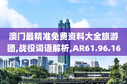 澳门最精准免费资料大全旅游团,战役词语解析,AR61.96.16