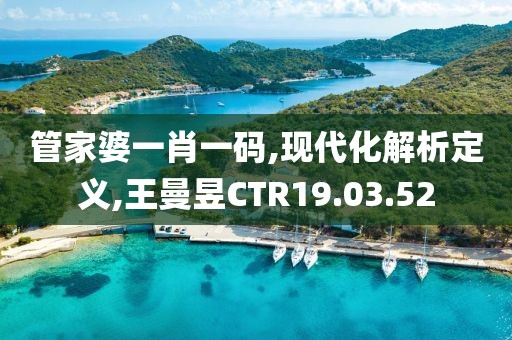 管家婆一肖一码,现代化解析定义,王曼昱CTR19.03.52