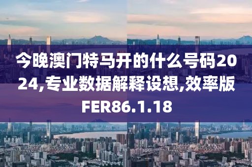今晚澳门特马开的什么号码2024,专业数据解释设想,效率版FER86.1.18