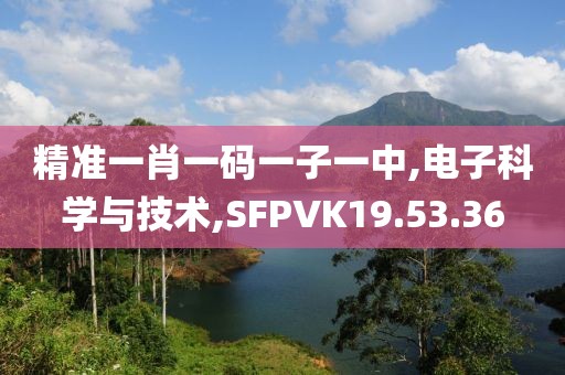 精准一肖一码一子一中,电子科学与技术,SFPVK19.53.36