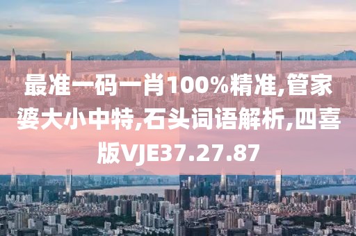 最准一码一肖100%精准,管家婆大小中特,石头词语解析,四喜版VJE37.27.87