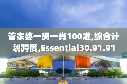 管家婆一码一肖100准,综合计划跨度,Essential30.91.91