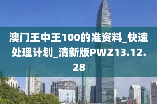 澳门王中王100的准资料_快速处理计划_清新版PWZ13.12.28