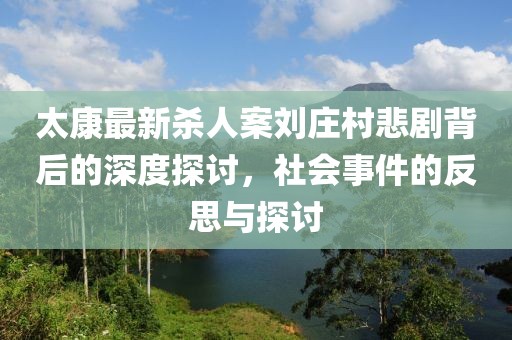 太康最新杀人案刘庄村悲剧背后的深度探讨，社会事件的反思与探讨