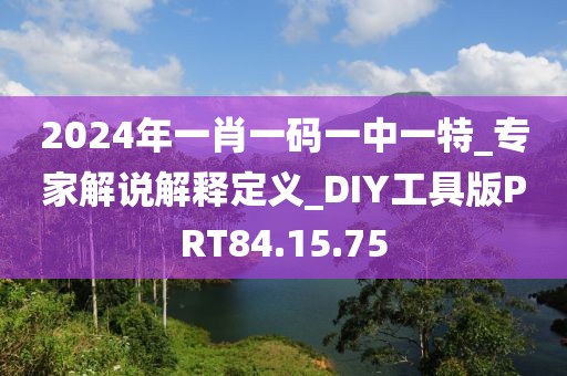 2024年一肖一码一中一特_专家解说解释定义_DIY工具版PRT84.15.75