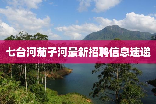 七台河茄子河最新招聘信息速递