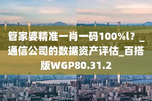 管家婆精准一肖一码100%l？_通信公司的数据资产评估_百搭版WGP80.31.2