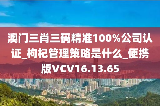 澳门三肖三码精准100%公司认证_枸杞管理策略是什么_便携版VCV16.13.65