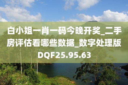 白小姐一肖一码今晚开奖_二手房评估看哪些数据_数字处理版DQF25.95.63