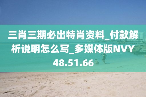 三肖三期必出特肖资料_付款解析说明怎么写_多媒体版NVY48.51.66