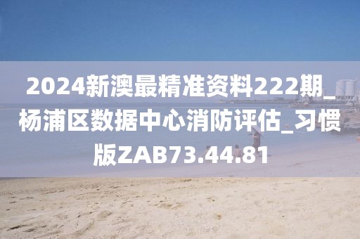 2024新澳最精准资料222期_杨浦区数据中心消防评估_习惯版ZAB73.44.81