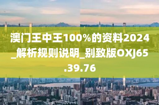 澳门王中王100%的资料2024_解析规则说明_别致版OXJ65.39.76