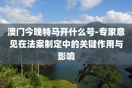 澳门今晚特马开什么号-专家意见在法案制定中的关键作用与影响