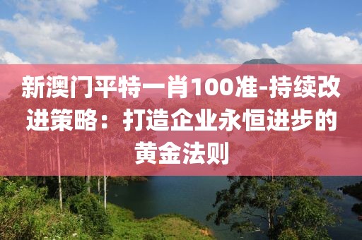 新澳门平特一肖100准-持续改进策略：打造企业永恒进步的黄金法则