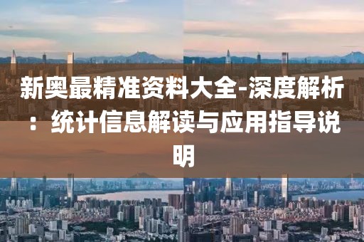 新奥最精准资料大全-深度解析：统计信息解读与应用指导说明