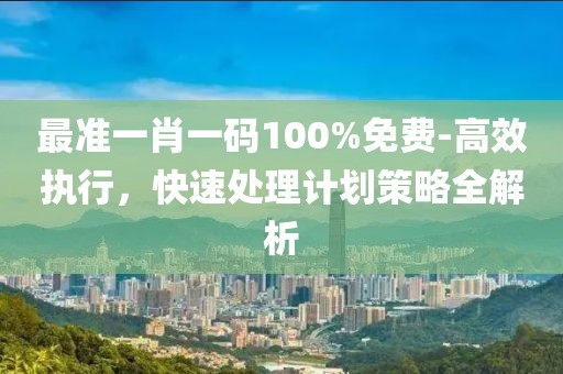 最准一肖一码100%免费-高效执行，快速处理计划策略全解析