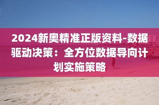 2024新奥精准正版资料-数据驱动决策：全方位数据导向计划实施策略