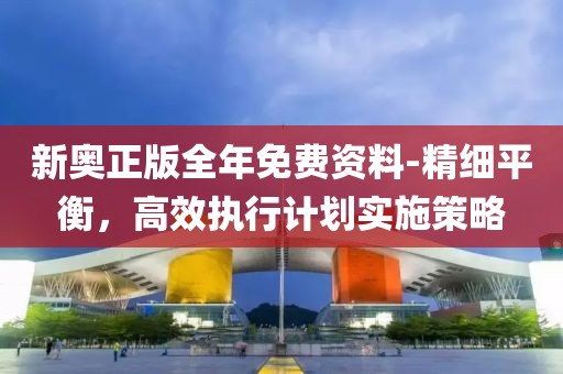 新奥正版全年免费资料-精细平衡，高效执行计划实施策略
