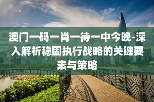 澳门一码一肖一待一中今晚-深入解析稳固执行战略的关键要素与策略