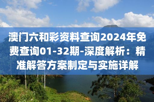澳门六和彩资料查询2024年免费查询01-32期-深度解析：精准解答方案制定与实施详解