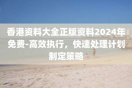 香港资料大全正版资料2024年免费-高效执行，快速处理计划制定策略