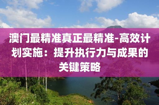 澳门最精准真正最精准-高效计划实施：提升执行力与成果的关键策略