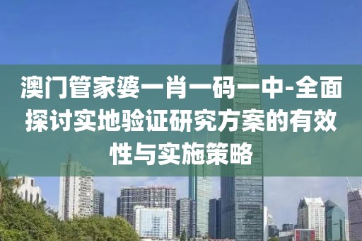 澳门管家婆一肖一码一中-全面探讨实地验证研究方案的有效性与实施策略