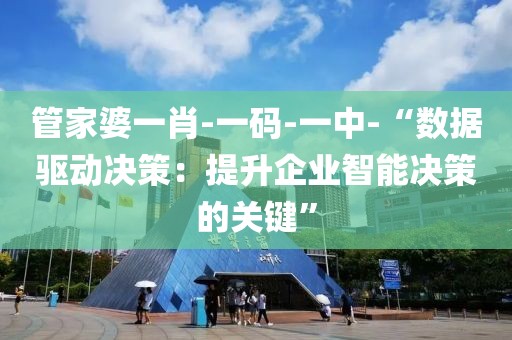 管家婆一肖-一码-一中-“数据驱动决策：提升企业智能决策的关键”