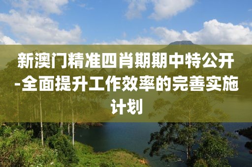 新澳门精准四肖期期中特公开-全面提升工作效率的完善实施计划