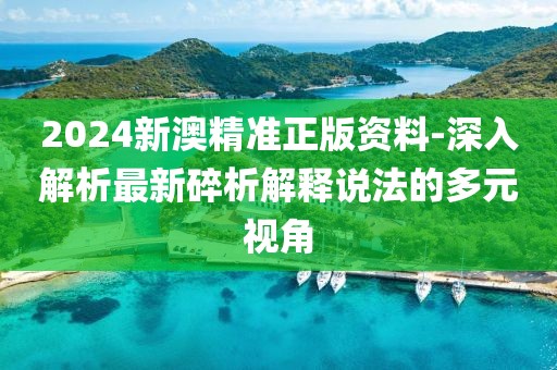 2024新澳精准正版资料-深入解析最新碎析解释说法的多元视角