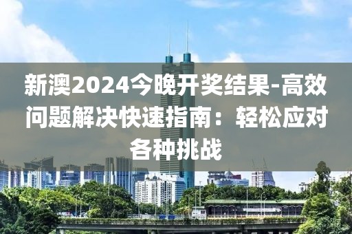 新澳2024今晚开奖结果-高效问题解决快速指南：轻松应对各种挑战