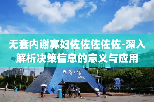 无套内谢寡妇佐佐佐佐佐-深入解析决策信息的意义与应用