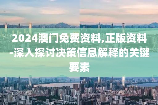 2024澳门免费资料,正版资料-深入探讨决策信息解释的关键要素