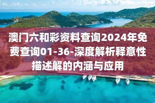 澳门六和彩资料查询2024年免费查询01-36-深度解析释意性描述解的内涵与应用
