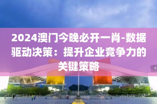 2024澳门今晚必开一肖-数据驱动决策：提升企业竞争力的关键策略