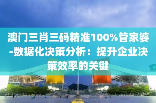 澳门三肖三码精准100%管家婆-数据化决策分析：提升企业决策效率的关键
