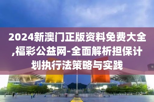2024新澳门正版资料免费大全,福彩公益网-全面解析担保计划执行法策略与实践
