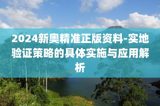 2024新奥精准正版资料-实地验证策略的具体实施与应用解析