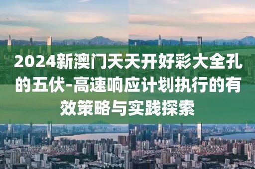2024新澳门天天开好彩大全孔的五伏-高速响应计划执行的有效策略与实践探索