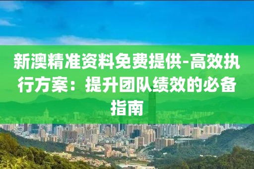 新澳精准资料免费提供-高效执行方案：提升团队绩效的必备指南