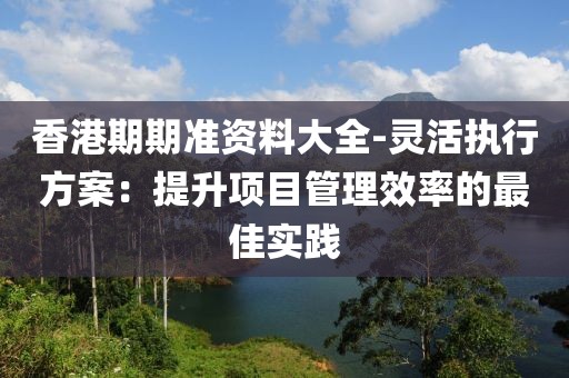 香港期期准资料大全-灵活执行方案：提升项目管理效率的最佳实践