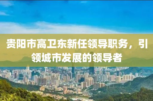 贵阳市高卫东新任领导职务，引领城市发展的领导者