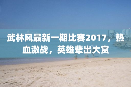 武林风最新一期比赛2017，热血激战，英雄辈出大赏