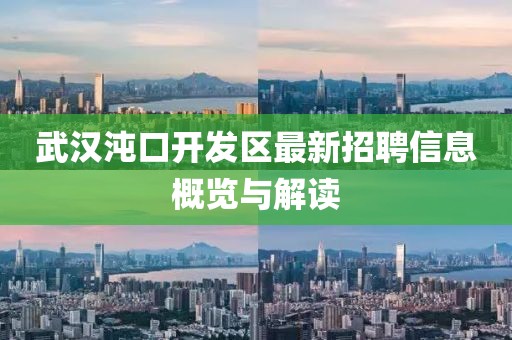 武汉沌口开发区最新招聘信息概览与解读