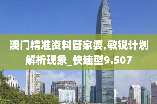 澳门精准资料管家婆,敏锐计划解析现象_快速型9.507