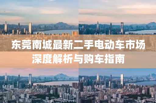 东莞南城最新二手电动车市场深度解析与购车指南