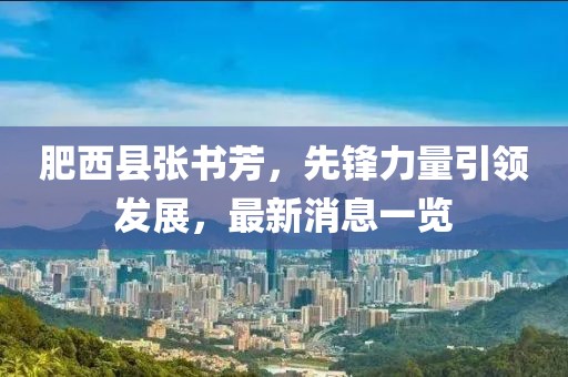 肥西县张书芳，先锋力量引领发展，最新消息一览