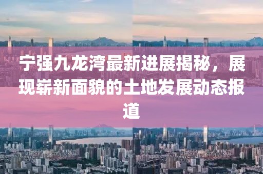 宁强九龙湾最新进展揭秘，展现崭新面貌的土地发展动态报道