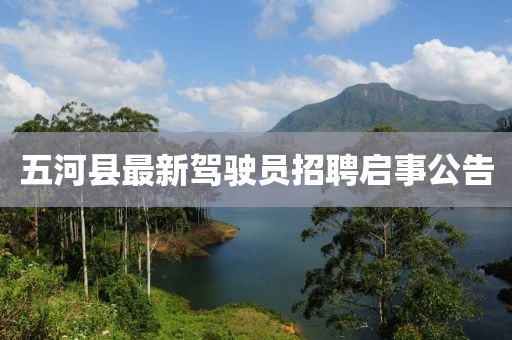 五河县最新驾驶员招聘启事公告