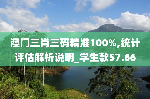 澳门三肖三码精准100%,统计评估解析说明_学生款57.66